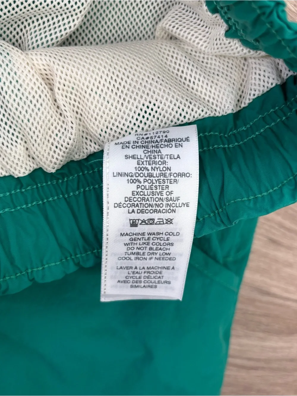 True Religion Board Shorts Men's 33/34 Green Swim Curved Nylon Shorts Trunks L
